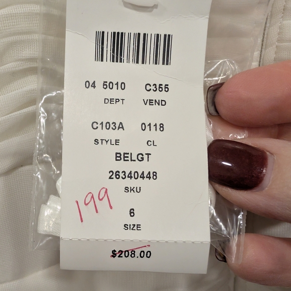 Cache White Mini Dress With Gold Gemstones - Picture 4 of 5